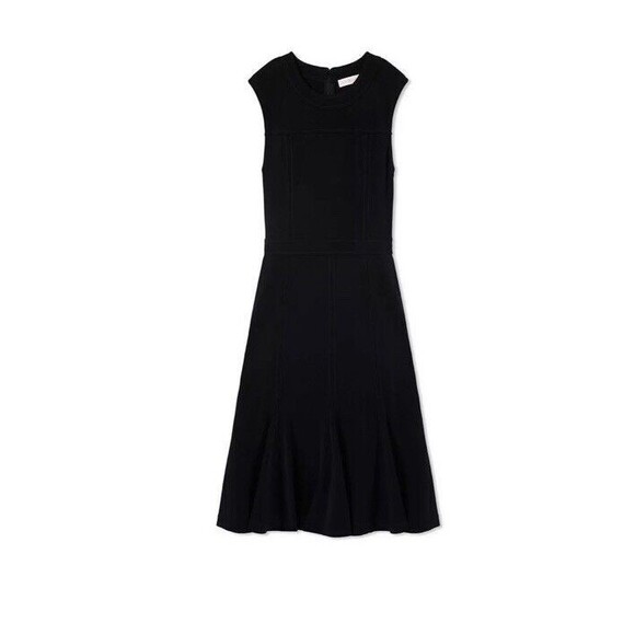 TORY BURCH AUBREY BLACK MIDI DRESS Wedding Guest Cocktail - Picture 1 of 10
